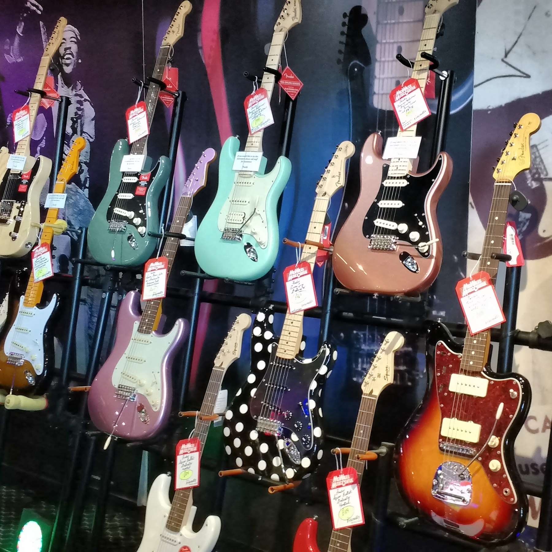Fender guitar display